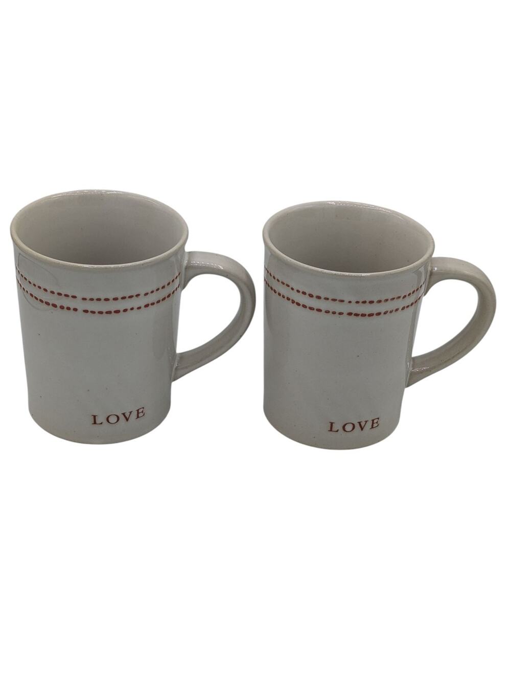 Set Of 2 Hearth & Hand Magnolia Joanna Gaines LOVE Heart 16oz Coffee Mug Cup